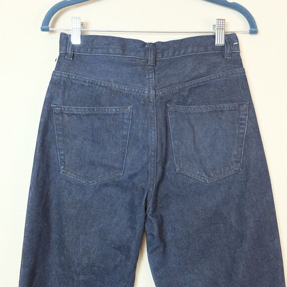 ASOS Denim Blue Fringe Hem Straight Button Fly Jeans Size 26 - Picture 9 of 10